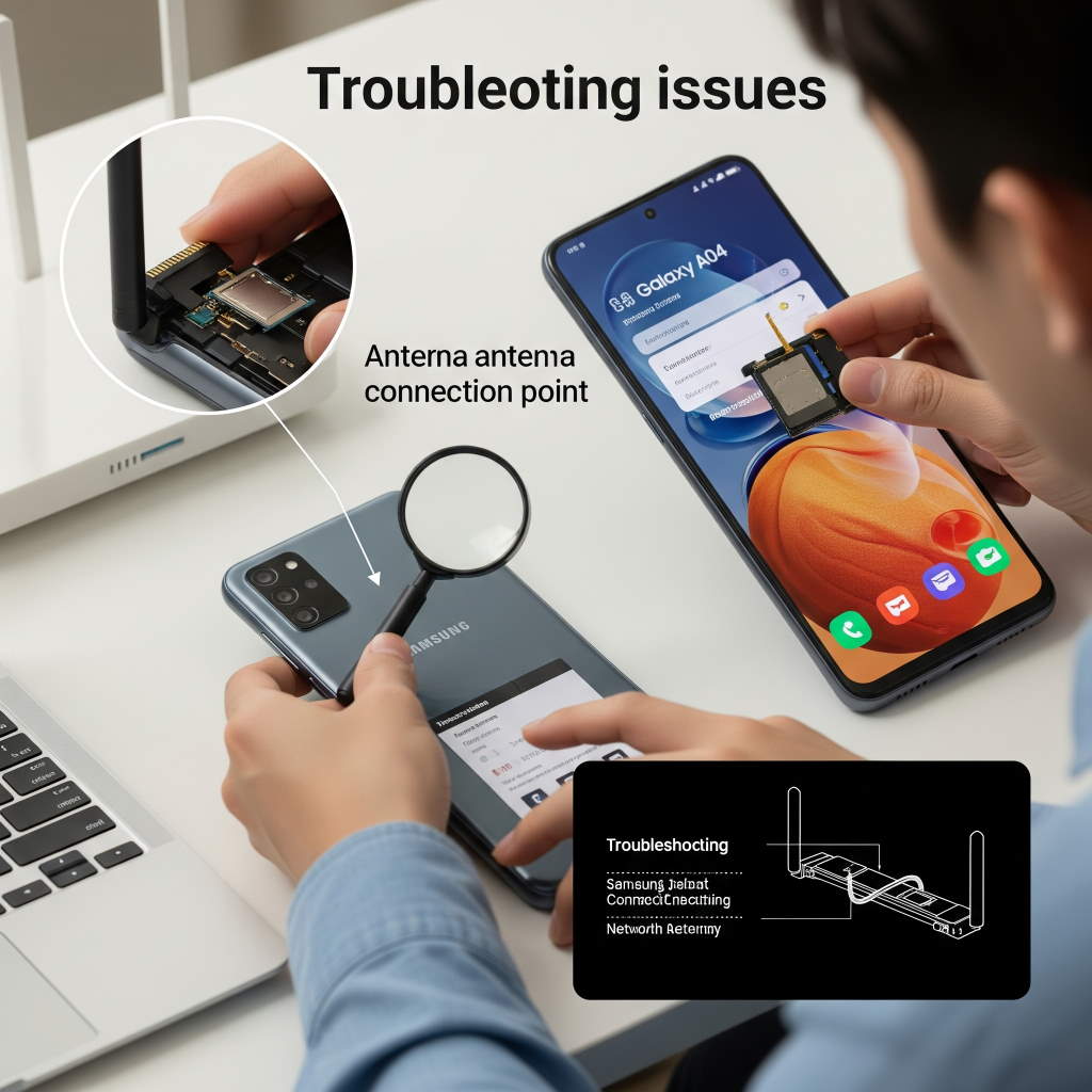 رفع مشکلات آنتن‌دهی Galaxy A04 سامسونگ