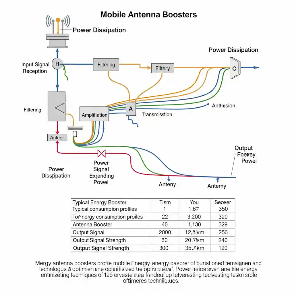 مصرف برق تقویت کننده موبایل 