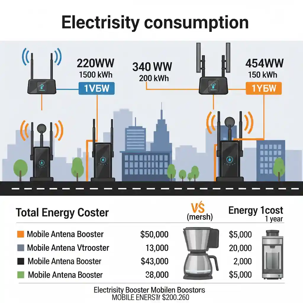 مصرف برق تقویت کننده موبایل 